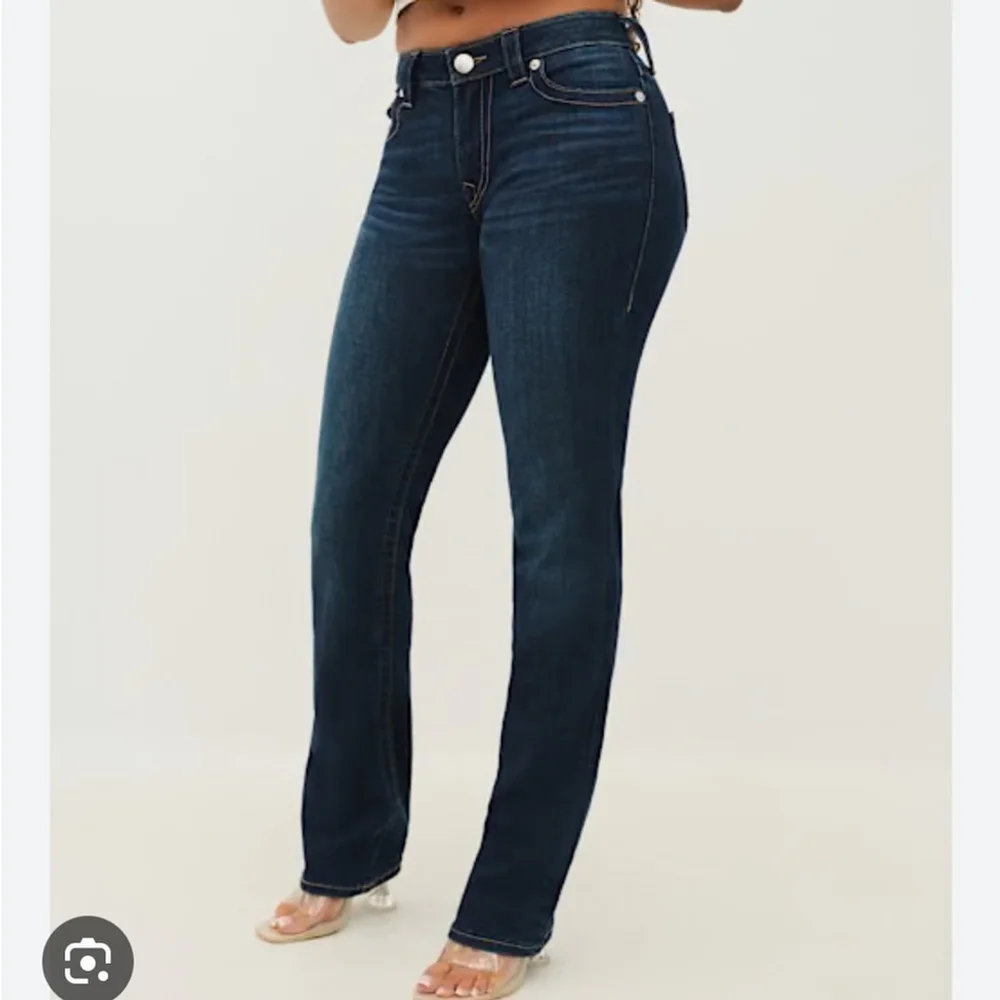 True religion straight leg jeans low rise cotton blend dark blue 5 pockets sz 26 - Picture 14 of 14